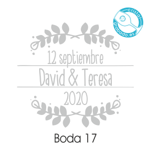 Sello boda 17 para personalizar copas y vasos.